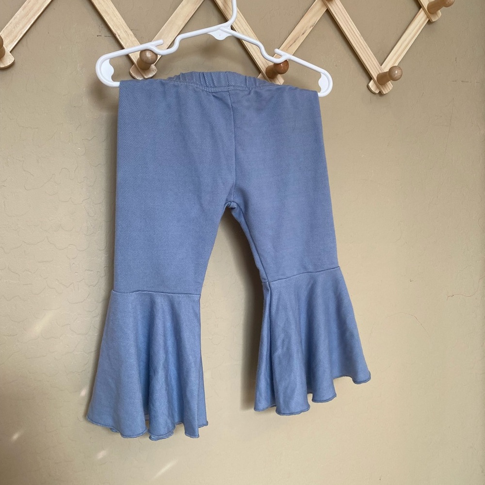 Bailey’s blossoms light blue denim soft jean bells bell bottoms 18-24 months